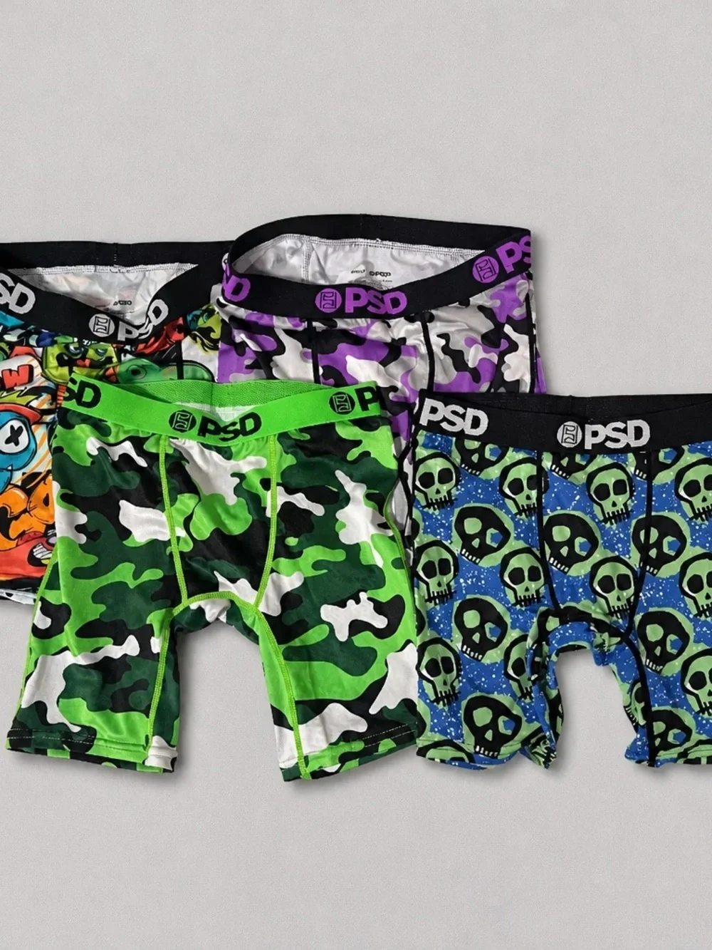 PSD Kids Boxer Medium Bundle of (4) Camo Colorful EUC Everyday Casual